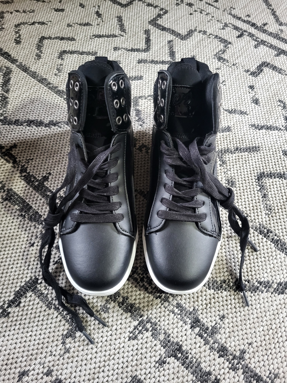 Pastry Black High-Top Dance Sneakers with White Sole - Picture 2 of 6